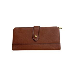 Fossil Lainie Multifunction Brown Pebbled Leather Long Wallet